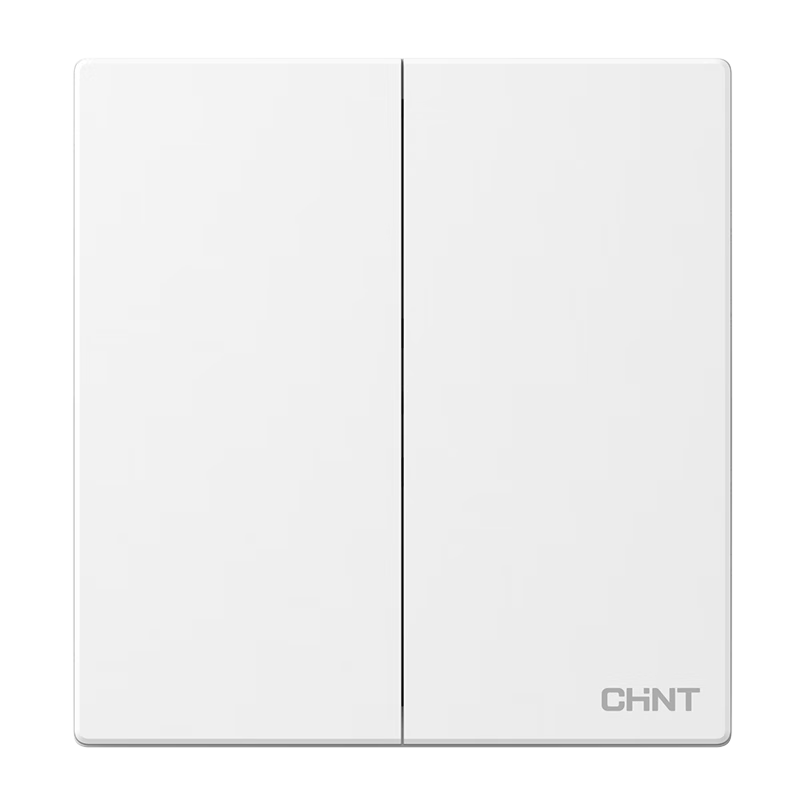 CHNT Switch Socket No-Paint Large Panel Socket Faceplate Concealed X1M Two-Gang Double Control Rhombus White Matte