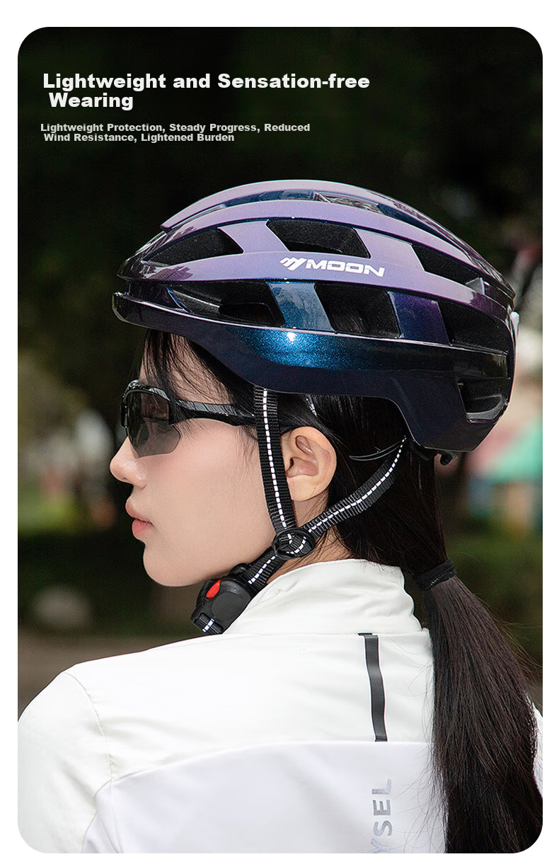 MOON Bicycle Riding Helmet, One-Piece Molded Airflow Safety Helmet, Suitable for Men And Women, Commuting, Mountain Biking, Road Cycling Equipment, Size M 3