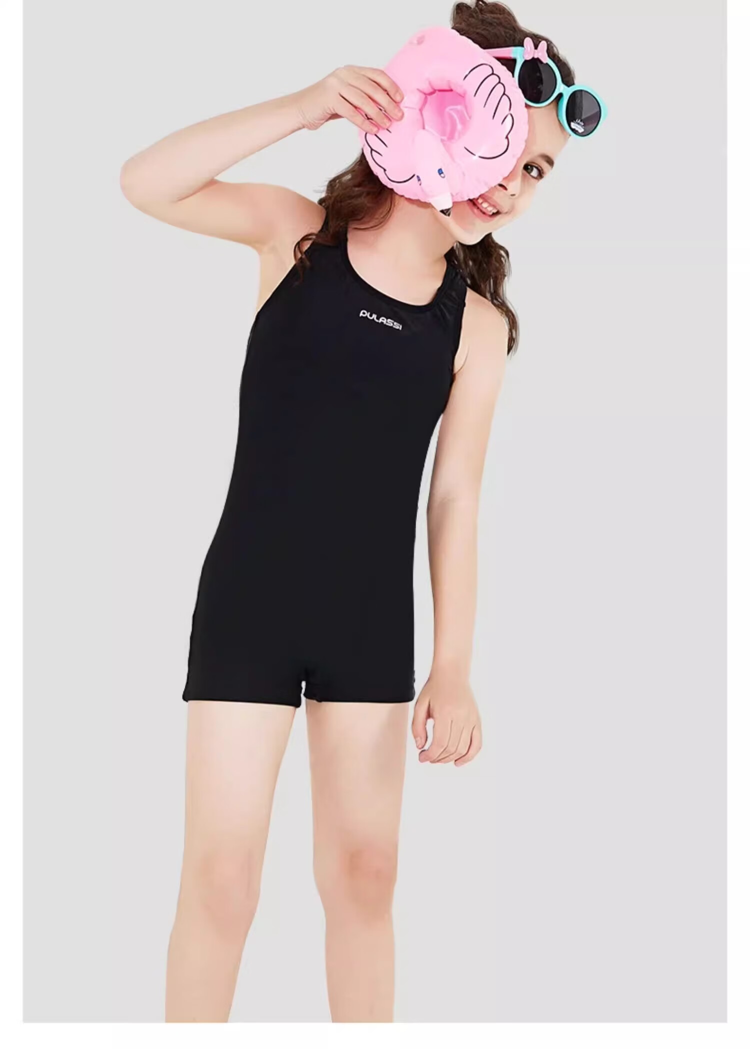 Pras Girls' Swimwear Beginner Basic High Elastic Chlorine Resistant One-Piece Training Swimsuit for Swimming Pool Official Flagship Store 15