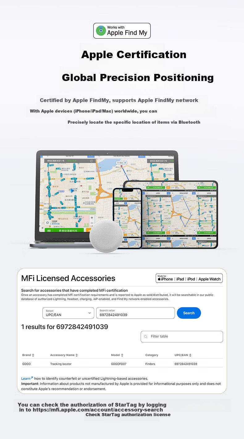 GDGO [Apple Exclusive] AirTag Magnetic Tracker, Anti-Loss Alternative, Waterproof, for Bicycles, Electric Motorcycles, Cars, Smart Anti-Loss Sticker, Tracking Device, MFi Certified 3