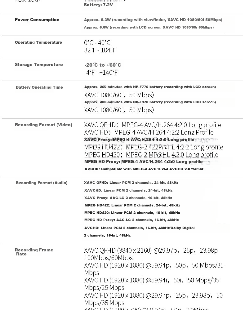 SONY PXW-Z150, 1-Inch 4K Handheld Broadcast-Grade Camcorder, 20 Megapixels, WIFI NFC, Infrared Night Vision, HD 120FPS, SDI+HDMI 6