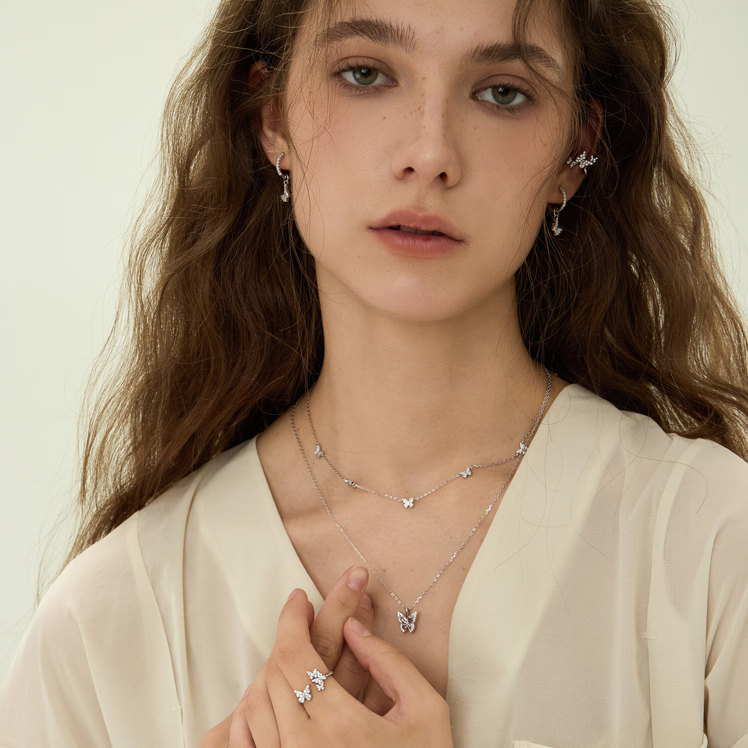 Arsis Silver Jewelry Lucky Charm Star Butterfly Collarbone Chain Necklace for Women, Original Design Necklace, Gift for Girlfriend