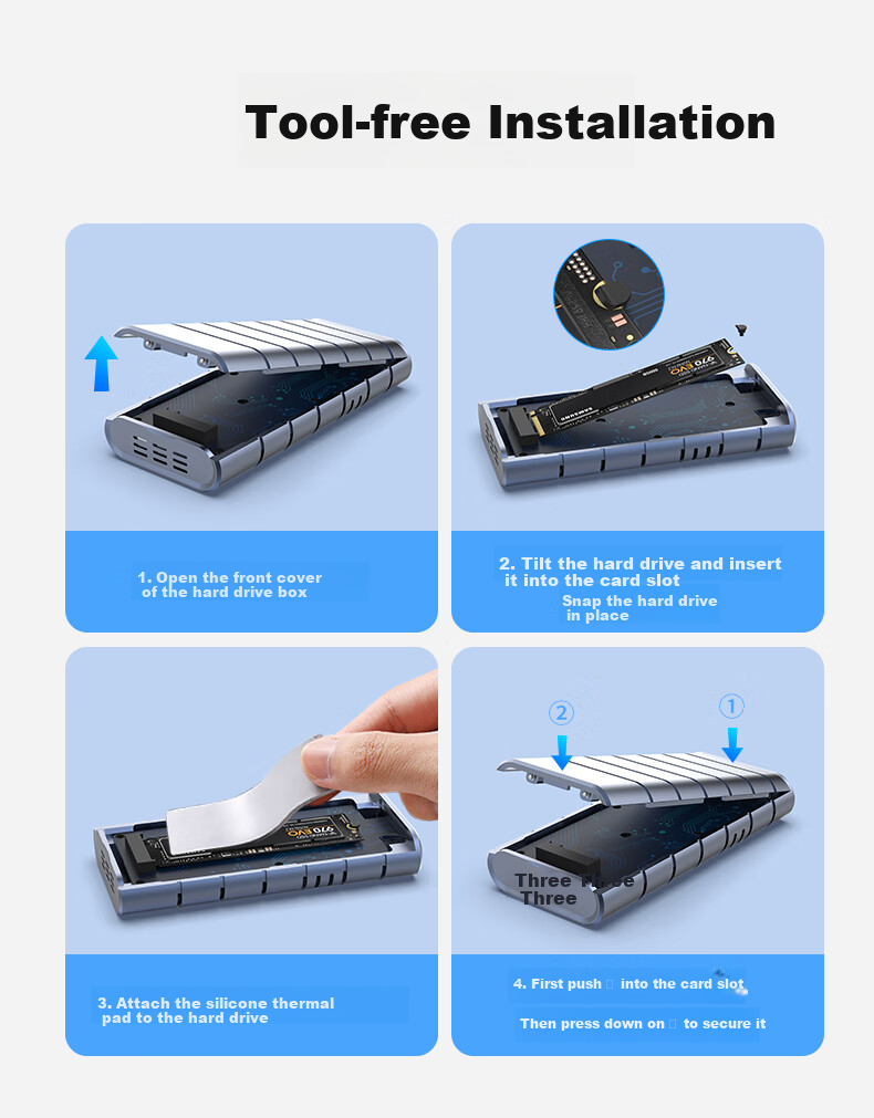GODO M.2 SSD Enclosure USB4 Portable NVMe External Hard Drive for Laptop And Desktop 40Gbps Compatible with Thunderbolt 4/3 Suitable for Apple MAC Phones 15