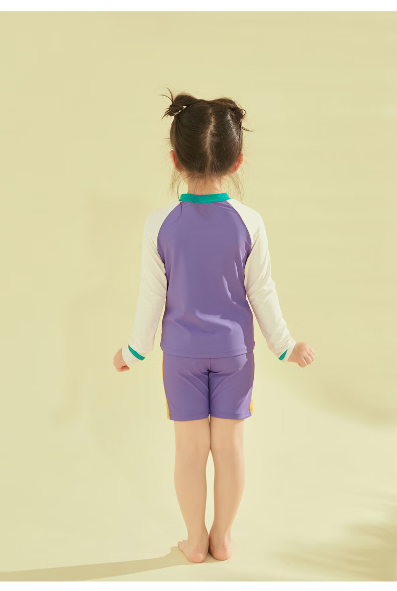 Adoreswim Girls' Two-Piece Swimsuit, 2024 Summer New Style, Children's Professional Swimwear, Long-Sleeve Sun Protection Swim Shorts 8