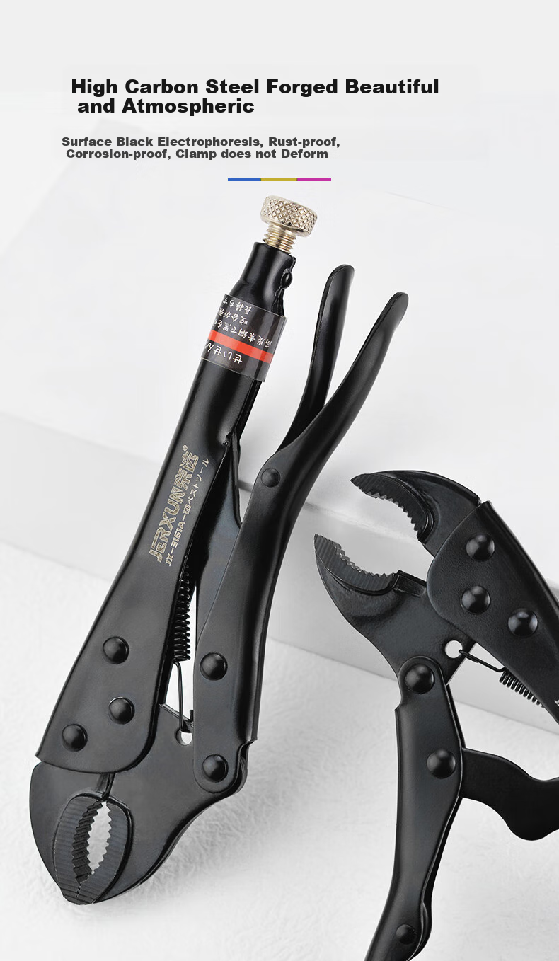 JERXUN 10-Inch Round Mouth Pliers, Flat Nose Pliers, Needle Nose Pliers, Multifunctional Quick Wrench, Pressure Pliers, Manual Tool Clamp 3