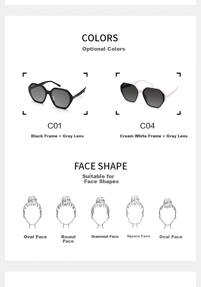 LOHO Nylon Polarized Sunglasses for Women, Black Frame Sunglasses, Face-Slimming Effect, High Definition Driving Glasses for Men LH013616, Black + Single Gray Lens, Black + Single Gray Lens 12