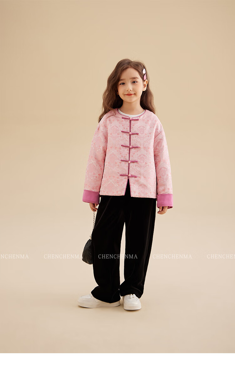 Chenchenma Casual Pants Spring And Autumn Style Fleece-Lined Wide-Leg Hip-Covering Slimming Parent-Child Dual Version Velvet Pants 21