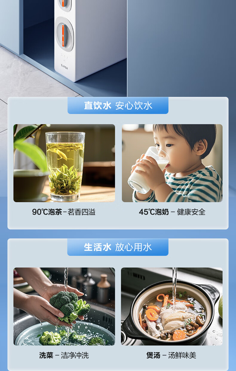 SUPOR Under-Sink Water Purifier High Flow 800G RO Water Filtration System 5-Year Long-Lasting Kitchen Direct Drinking Machine with Scale Inhibitor DR800 13