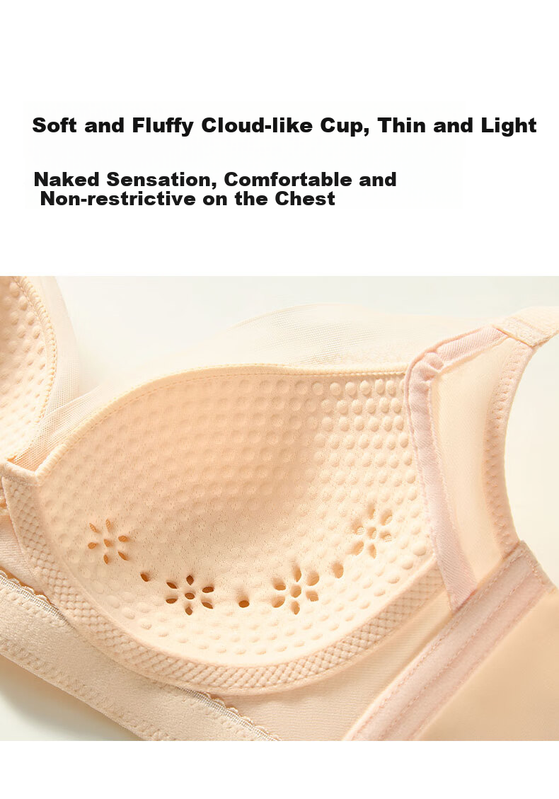 Bandgewoo Push-Up Bra for Women, Pure Desire Lace Seamless Wireless Thin Breathable Anti-Sagging Lift Invisible Brassiere 4