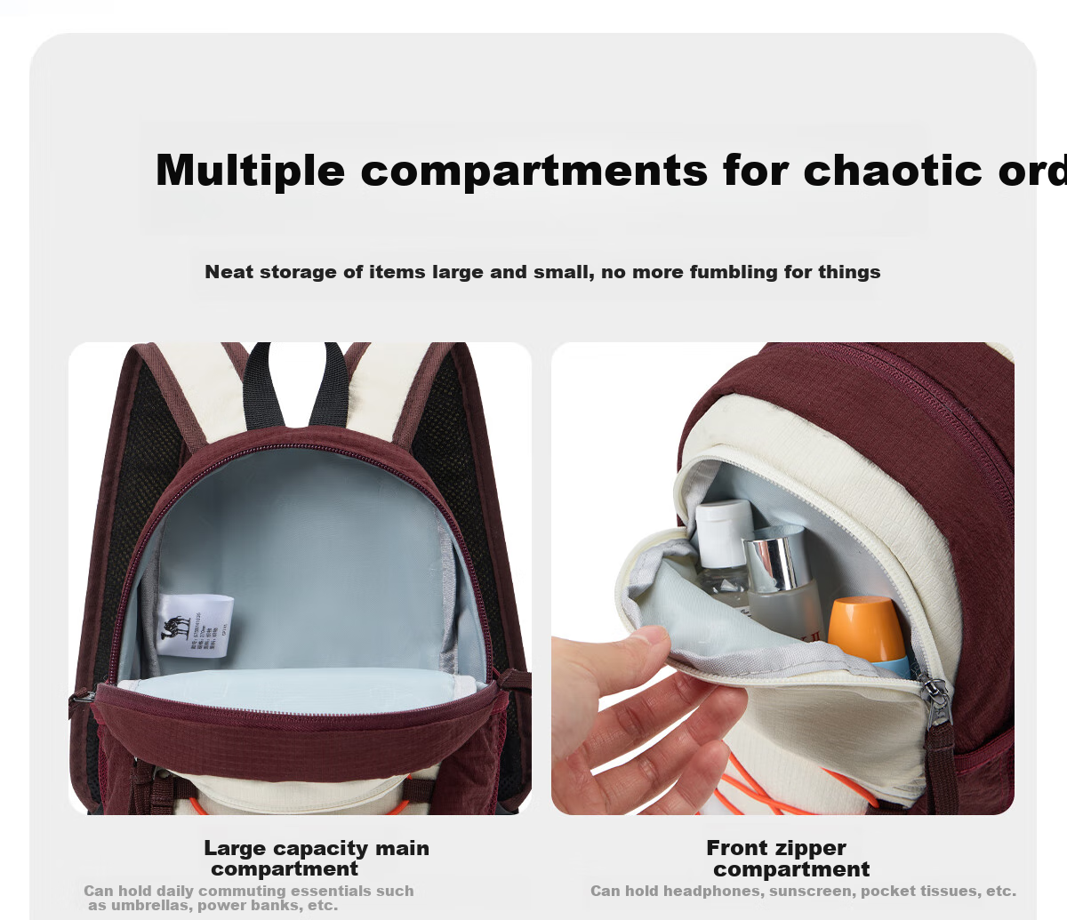 CAMEL Commuter Casual Backpack, Travel Lightweight Bag, Laptop Bag, Hiking Backpack 575B741036, Twilight Purple 8