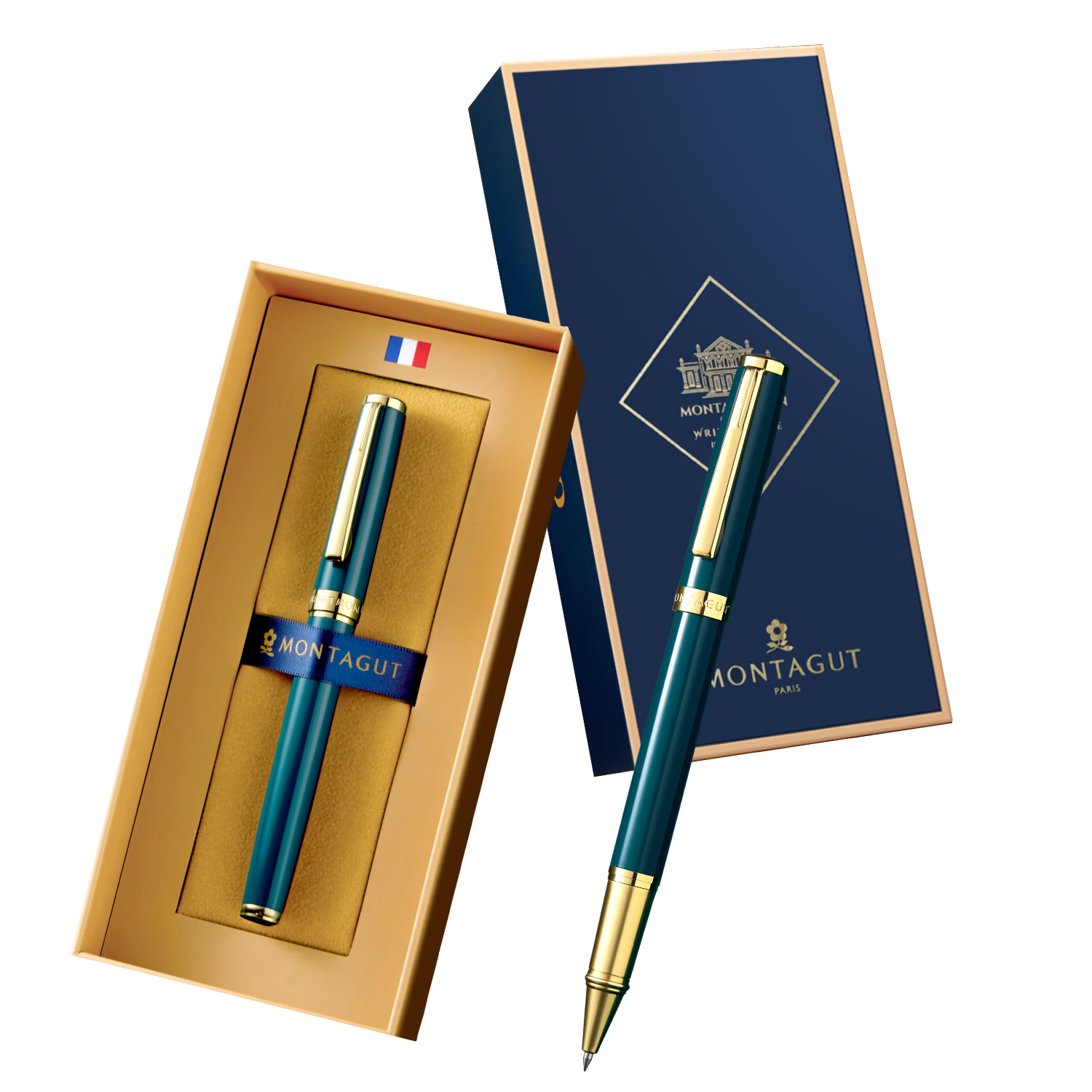 MONTAGUT 520 Gift Peacock Green Metal Ballpoint Pen Business Signature Pen Holiday Gift for Men, Women, and Students, Corporate Client and Employee Writing Pen, Premium Series