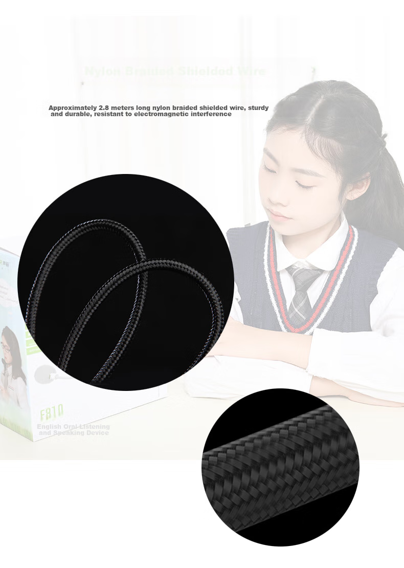 SaLaR E810 English Speaking And Listening Exam Headphones, Over-Ear, for Middle School And College Entrance Exams, Recording And Repeating Function, Human-Machine Dialogue Earphone with Microphone, USB Interface, Dual-Use Type-C Port, White Color 13