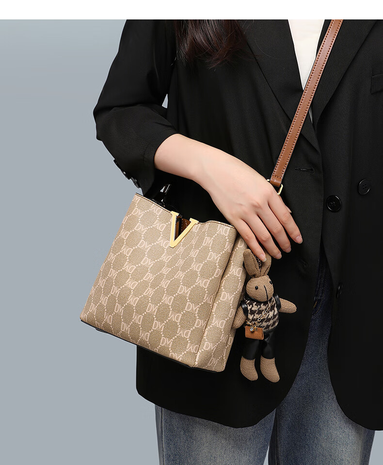 Aiqinghai Handbag, Women's Bucket Bag, Shoulder Crossbody Large Capacity Light Luxury Brand, Birthday Mother's Day Gift, Practical Present for Mom 1