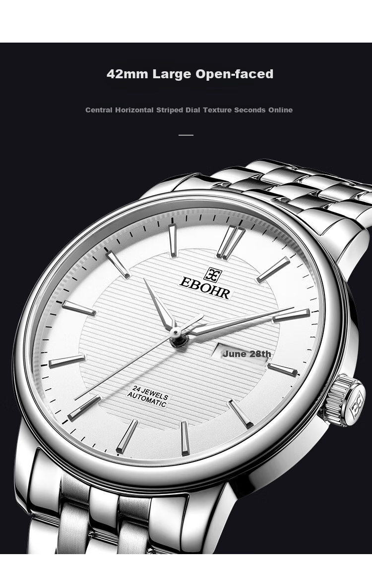 EBOHR Men's Watch, Master Series Waterproof Business Mechanical Wristwatch for Men, Birthday And Holiday Gift, 36501418 3