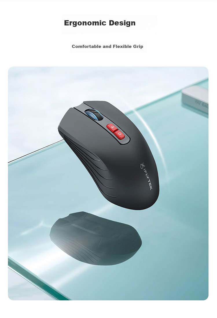 IFLYTEK M211 Starlight Edition Ergonomic Wireless Mouse Bluetooth Mouse Sold by JD Smart Voice Quiet Office Mouse Black 7