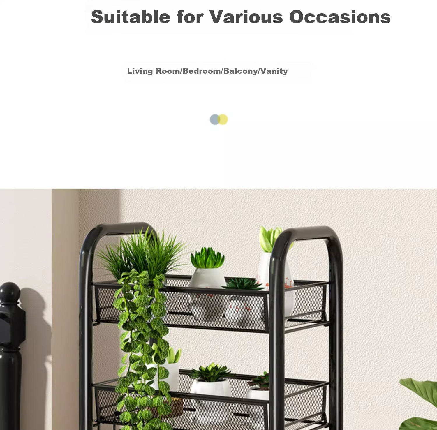 Jiuqiangu Multifunctional Kitchen Storage Rack, Floor-Standing Organizer, Mobile Storage Cart, Vegetable Shelf, Snack Rack 5694 16