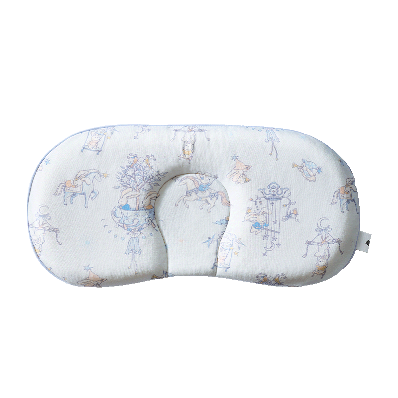 Babycare Newborn Pillow, Silicone Cloud-Shaped Pillow, Breathable Baby Pillow, Machine Washable for 0-6 Months, 43*21 Cm, Star And Moon Kingdom Desig