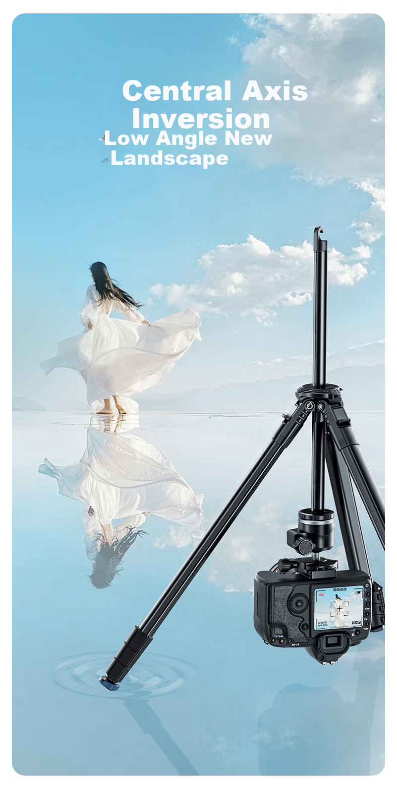 Llano Lightweight S Camera Tripod Stand Professional DSLR Mirrorless Camera Photography Tripod for Fuji Sony Anti-Shake Shooting Recording Live Streaming Outdoor Alloy Fish Light Stand 8