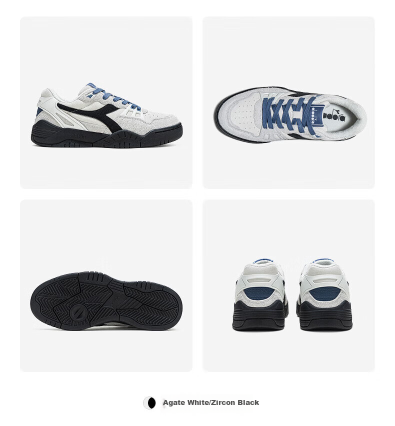 Diadora Men's And Women's Low-Top Casual Sneakers B.Action, Snowflake Gray/Air Gray/Iron Gray, Size 39 19