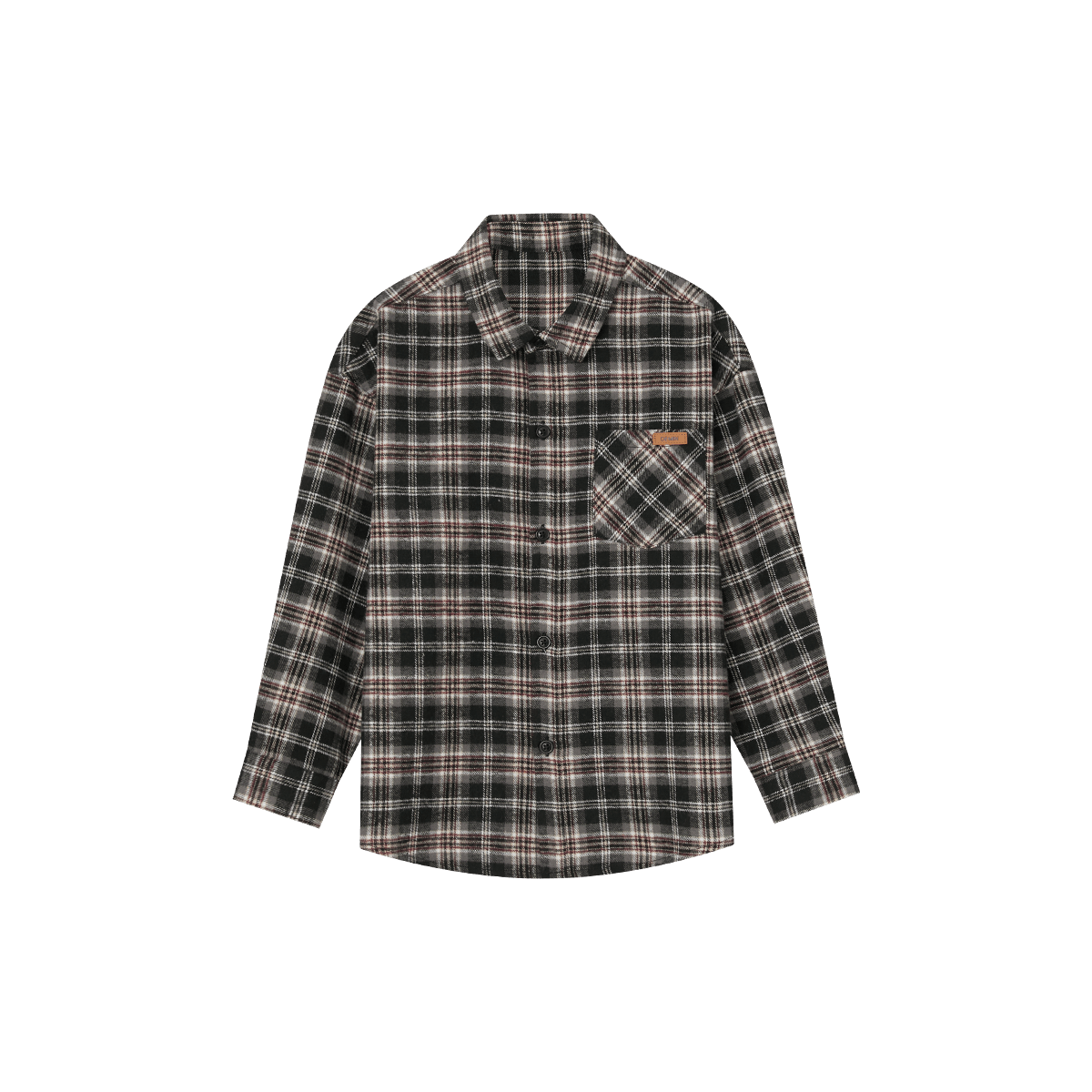Duoduojia [Color-Block Small Check Pattern Brushed Shirt] Boys Versatile Shirt Spring And Autumn 2026 Children's Casual Long-Sleeve Jacket