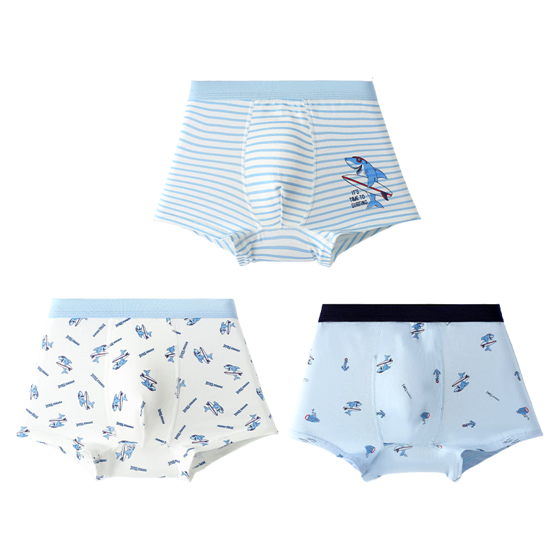Dingguagua Boys' A-Class Antibacterial Cotton Boxer Briefs for Children, 95% Cotton, Youth Shorts