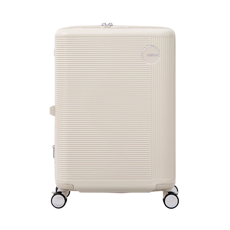 AMERICAN TOURISTER Luggage, 20-Inch Expandable Suitcase with Handle, PC Material Password Lock, Compact Travel Case, UA4 Oatmeal White