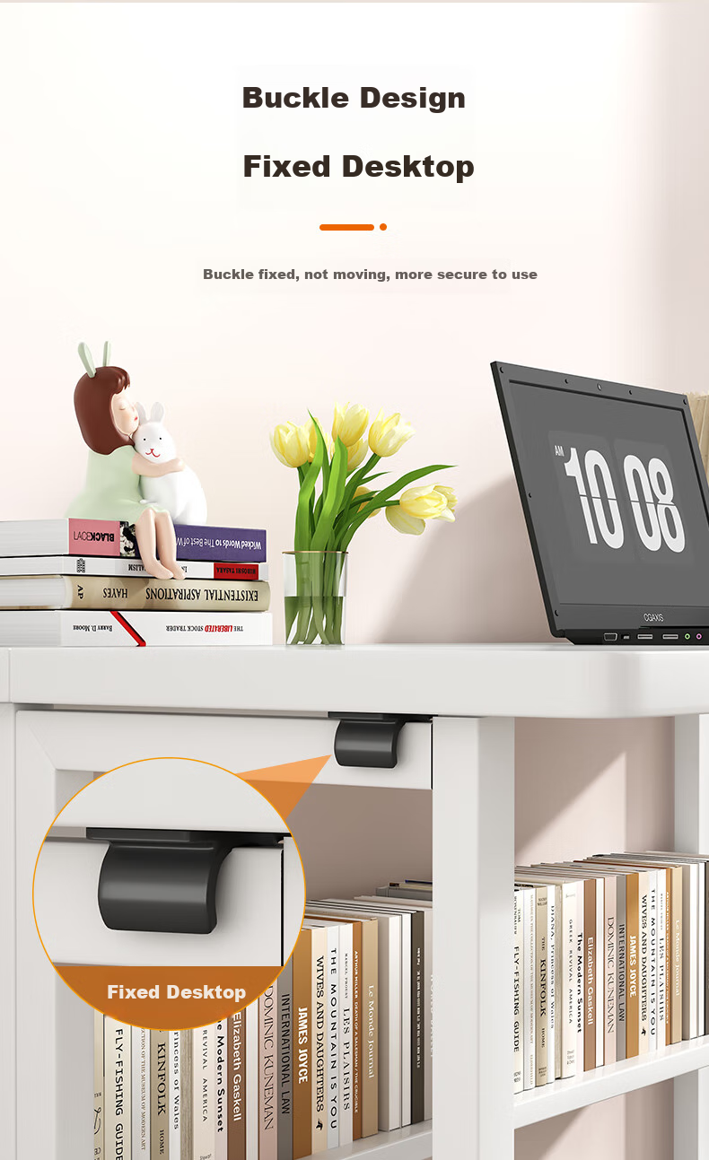 Jingzhihongwei Folding Computer Desk, Bedroom Home Desktop, Student Writing Desk, Simple Modern Writing Table, Mobile Work Office Desk 8
