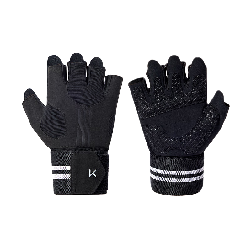 Keep Wrist Support Training Gloves Pull-up Bench Press Deadlift Fitness Equipment Anti-slip Black M