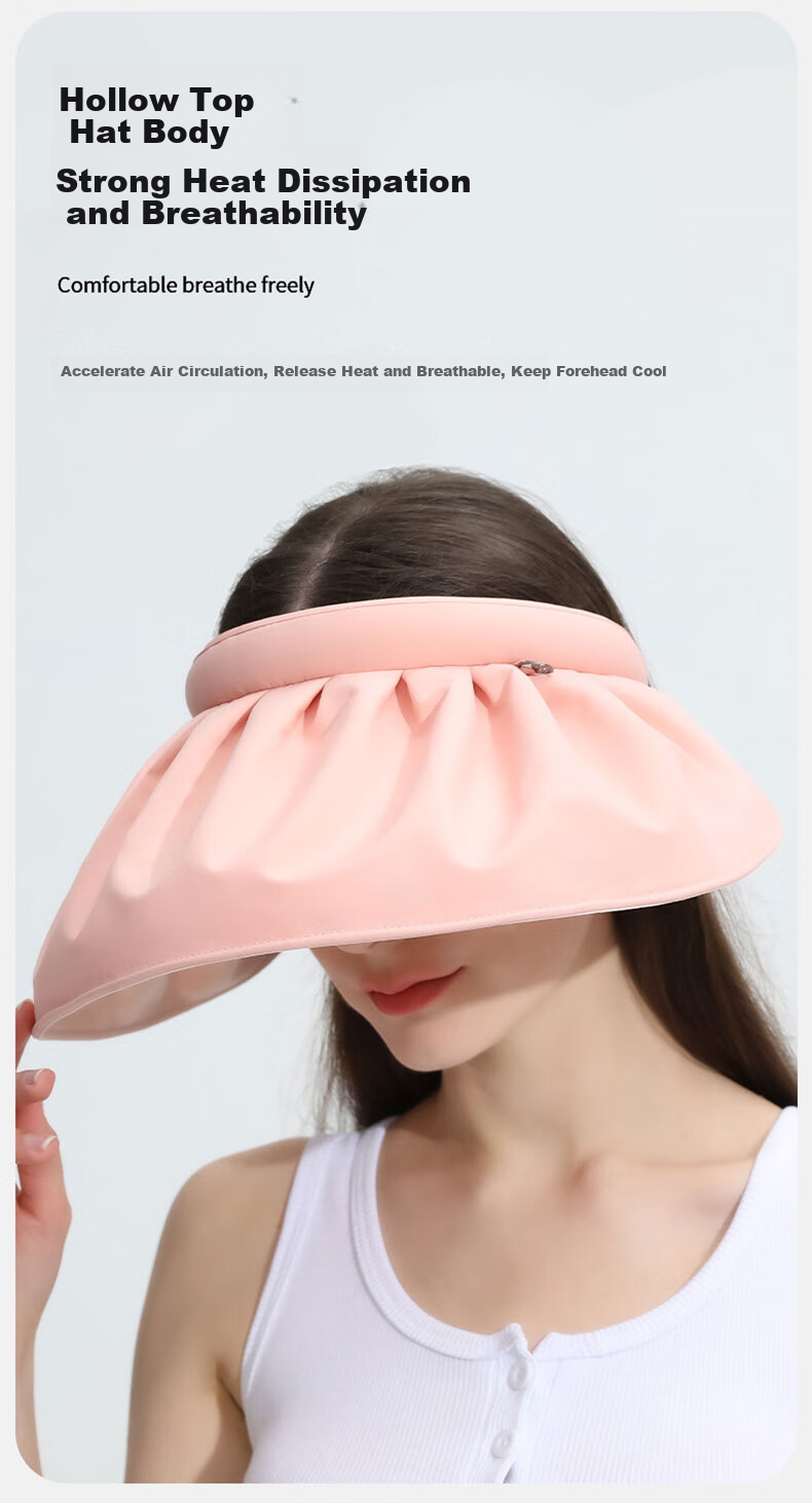 DUSENNA Summer Sun Protection Hat for Women, Visor Sun Hat, UV Protection Shell Hat, Milk Tea Apricot Color 4