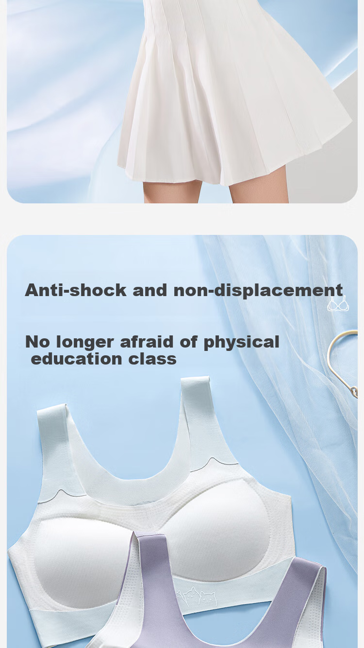 Ordifen 26 New Style [2-Pack] Girls' Bra, Anti-Shock And Anti-Hunching, for Teenage Girls in Puberty, Underwear for Middle School Students, 16 Years Old, 3 Levels 9