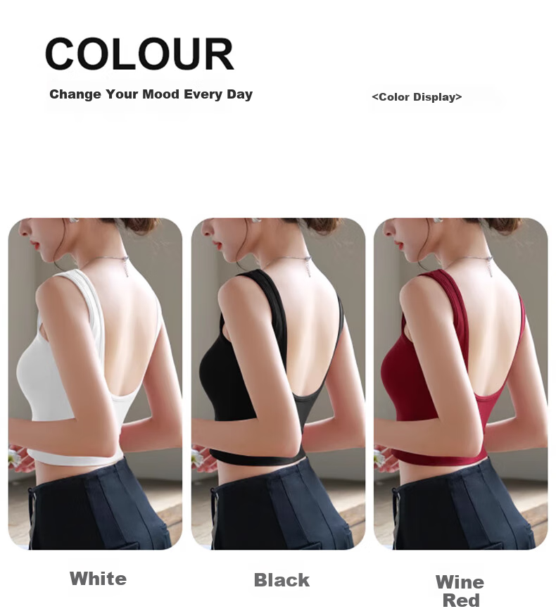 LangSha Women's Camisole Tank Top, Spring/summer 2026 New Style, Pure Cotton with Built-In Bra Pads, Beautiful Back Design, Suitable for Inner Wear Or Outer Wear As A Base Layer Top 18