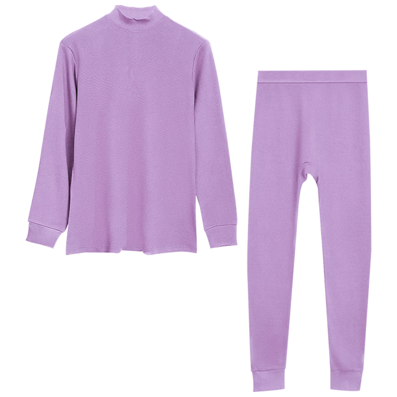 Hodo Women's Underwear, 7A Antibacterial Upgraded Autumn Top And Pants, Pure Cotton Set, Semi-Turtleneck Thin Base Layer Thermal Underwear