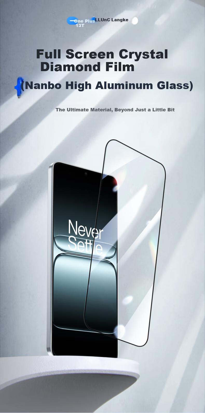 LLUNC [2-Pack] Tempered Glass Screen Protector for OnePlus 13T, Full Coverage Ultra-Thin HD Anti-Fingerprint Shatterproof No White Edge Protective Film 1