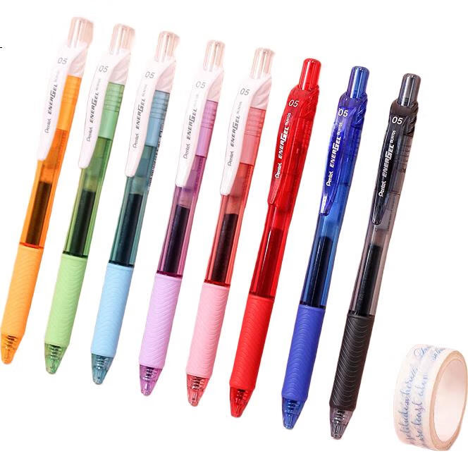 Набор гелевых ручек Pentel BLN105, 0.5 мм, черный/оранжевый, 12 шт.