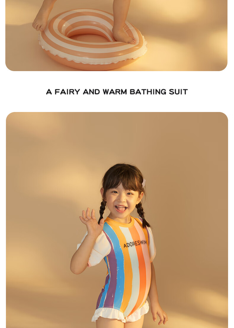 Adoreswim Princess Style Children's Swimsuit with Puff Sleeves, Sun Protection One-Piece Swimsuit for Little Girls, New Style for Girls in 2024 6