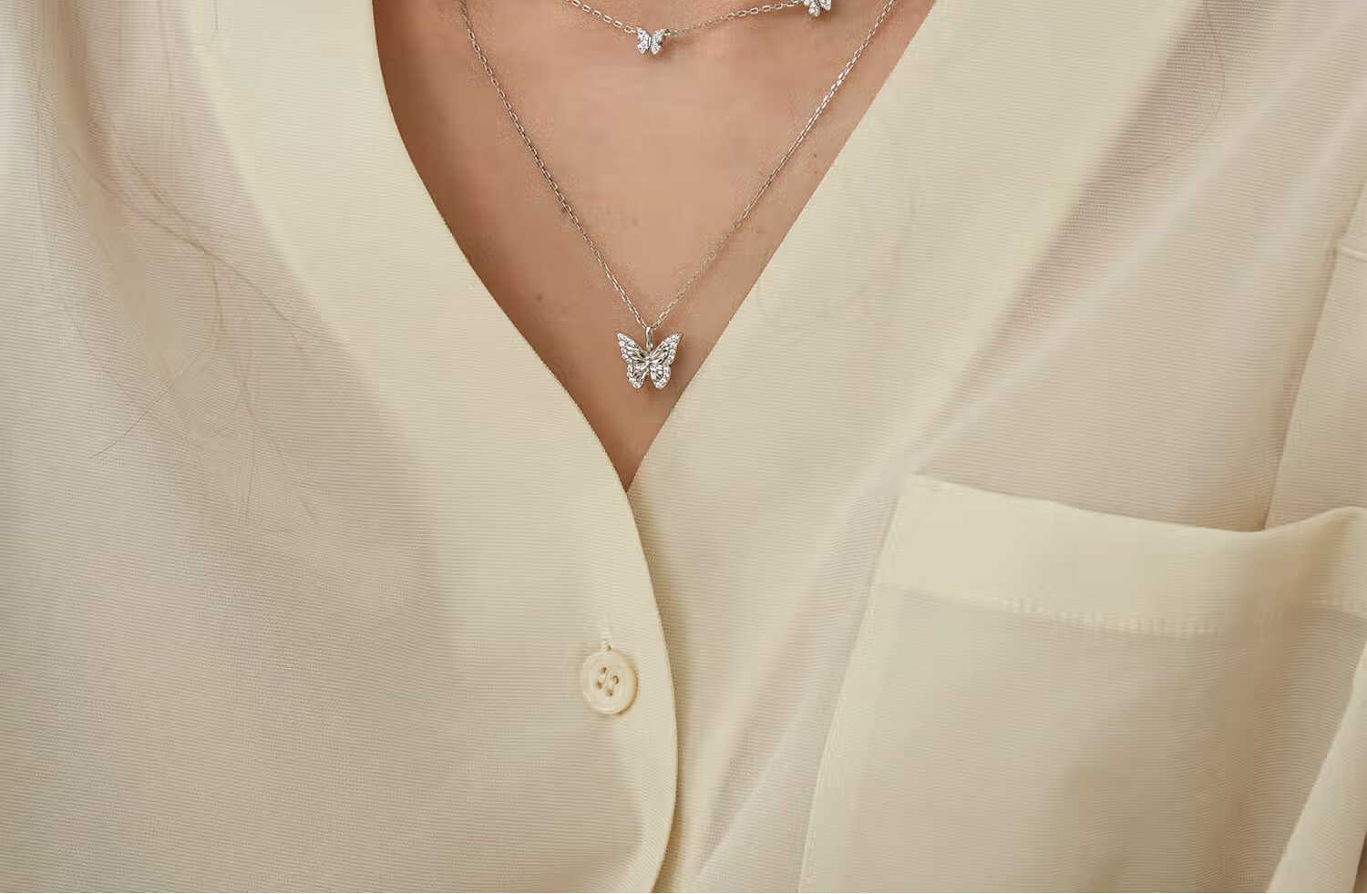 Arsis Silver Jewelry Lucky Charm Star Butterfly Collarbone Chain Necklace for Women, Original Design Necklace, Gift for Girlfriend 9