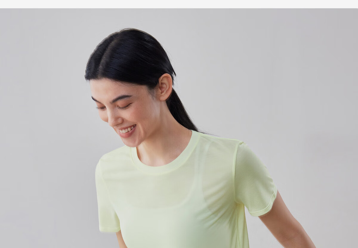Gigt Quick-Dry Sports Short Sleeve for Women, Summer Tencel Breathable Round Neck Fitness Wear Yoga Top, Light Mist Pink, S 32