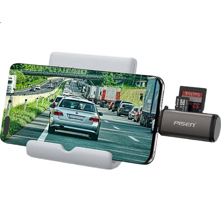 Кард-ридер PISEN Type-C SD/TF, 2-в-1, алюминиевый корпус, USB 3.0, OTG для смартфонов и ноутбуков