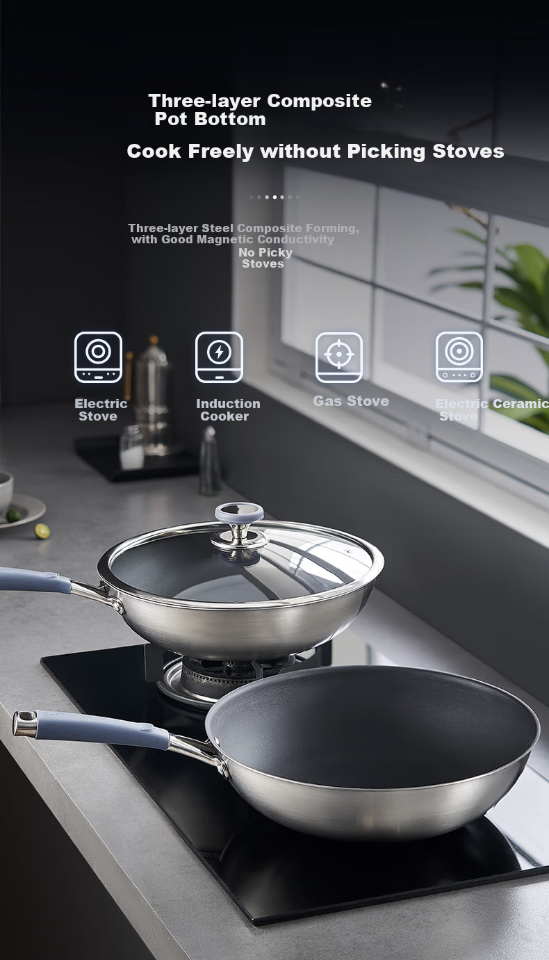 ASD Wok with Real Titanium Non-Stick Coating, No Fluorine Layer, Titanium-Containing Stir-Fry Pan, 32cm, Compatible with Gas And Induction Cooktops 16