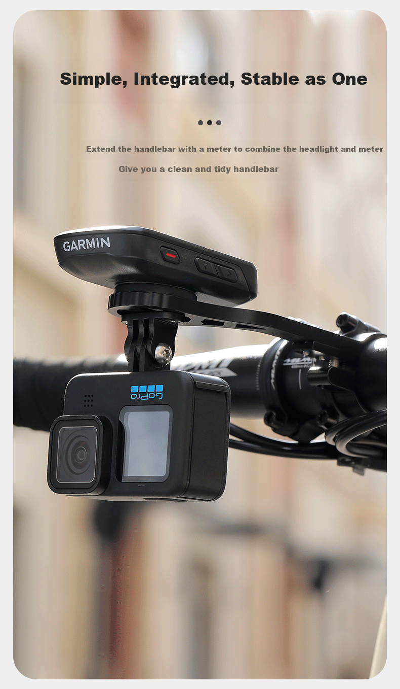 Tasiduizhang Mountain Bike Computer Mount, Aluminum Alloy Extension Bracket, Bike Light, Action Camera, Extended Base Accessory 7