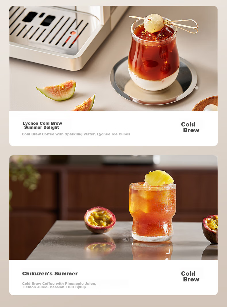 Midea [Flagship Master] Fully Automatic Coffee Machine with Cold And Hot Dual Extraction, All-In Grinder, Home And Office Use, Italian Espresso Milk Frother, Bean Grinder, Large Color Screen Touch Control MA-ACX30 6