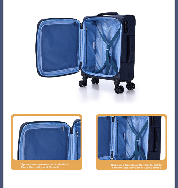 AMERICAN TOURISTER Luggage, 20-Inch Travel Suitcase, Airplane-Friendly Business Carry-On, Trolley Case, Soft Shell, Password Lock, UB6 Gray 5