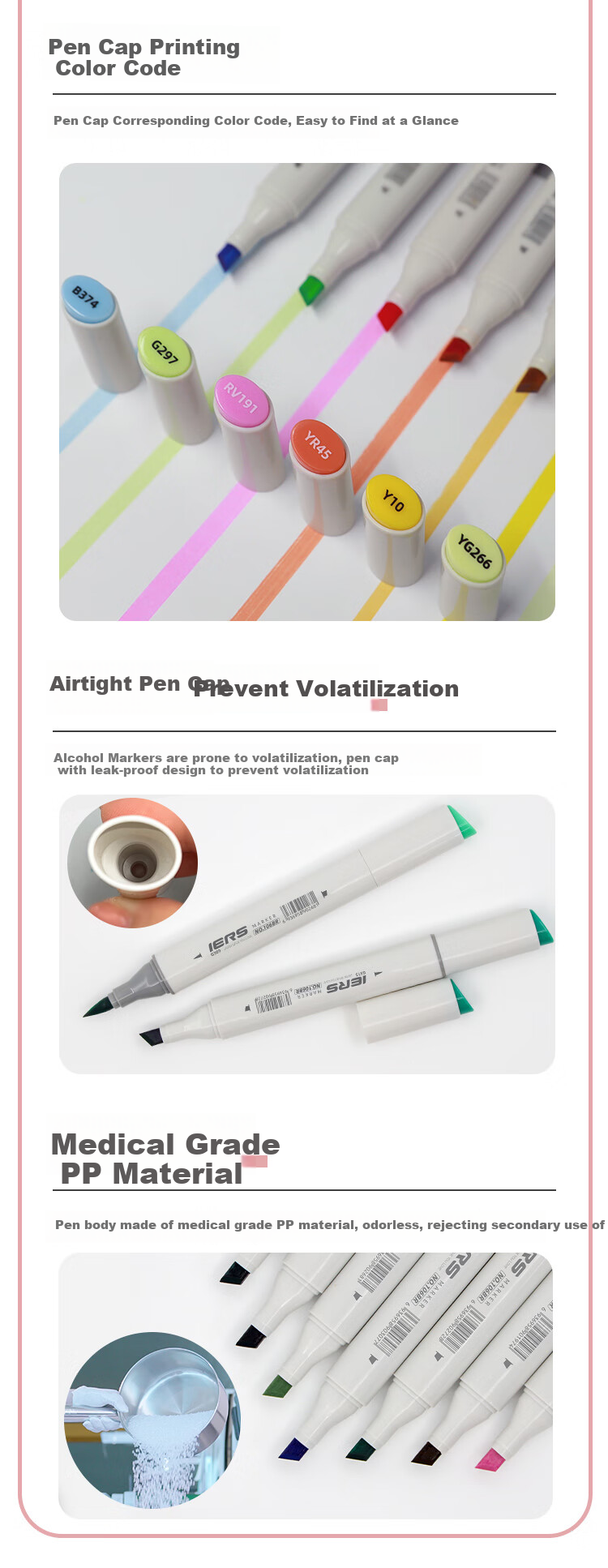 Aiersi IERS106BR Dual-Tip Alcohol-Based Markers, Sketching Set of 40 Colors, Art Supplies for Outdoor Painting And Watercolor Drawing 9