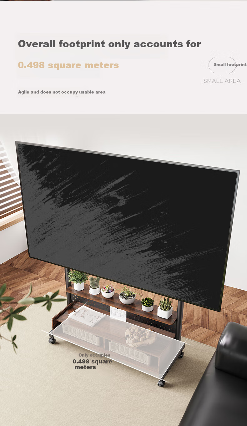 FITUEYES TV Stand for 70-100 Inch Large Screens, Mobile TV Cabinet with Storage Wheels, Video Conference Floor Stand 8