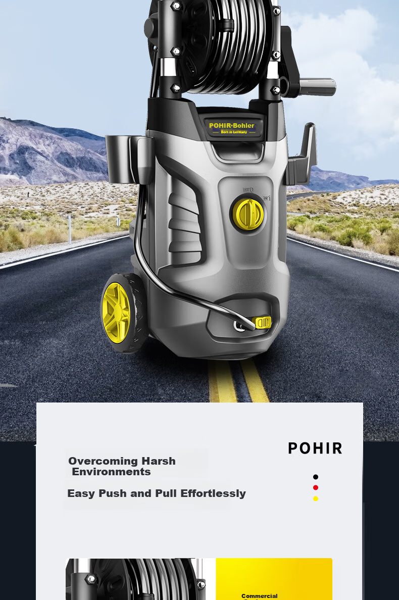 POHIR Car Washing Machine High-Pressure Water Gun, Household 220V Car Washer, Powerful Floor Cleaning Machine for Courtyard [Best-Selling Product] 11