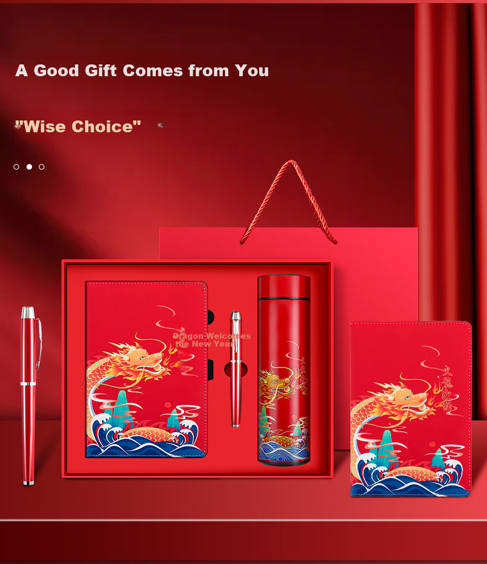 Jiaranheng National Trend Notebook Gift Set, Stationery, Aesthetically Pleasing Journal, High-End Companion Gift, Mid-Autumn Festival Present, Teacher's Gift, Souvenir, Practical And Customizable 4