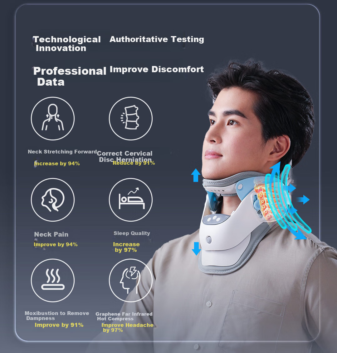 KCOTSON Neck Fixator HC60 Graphene Electric Cervical Heat Therapy Massager, Smart Neck Brace Traction Device, Correction Fixator, Birthday Gift for Parents, Boyfriend, Practical Present 5