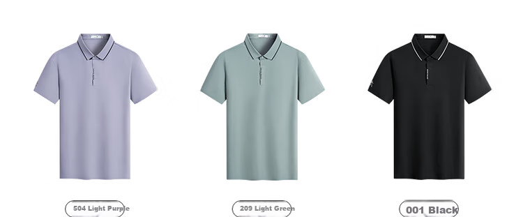 DANCING WOLVES [Elastic Breathable] Summer Elegant Casual Business Men's Short-Sleeve POLO Shirt, 001 Black, Size M (170cm) 7