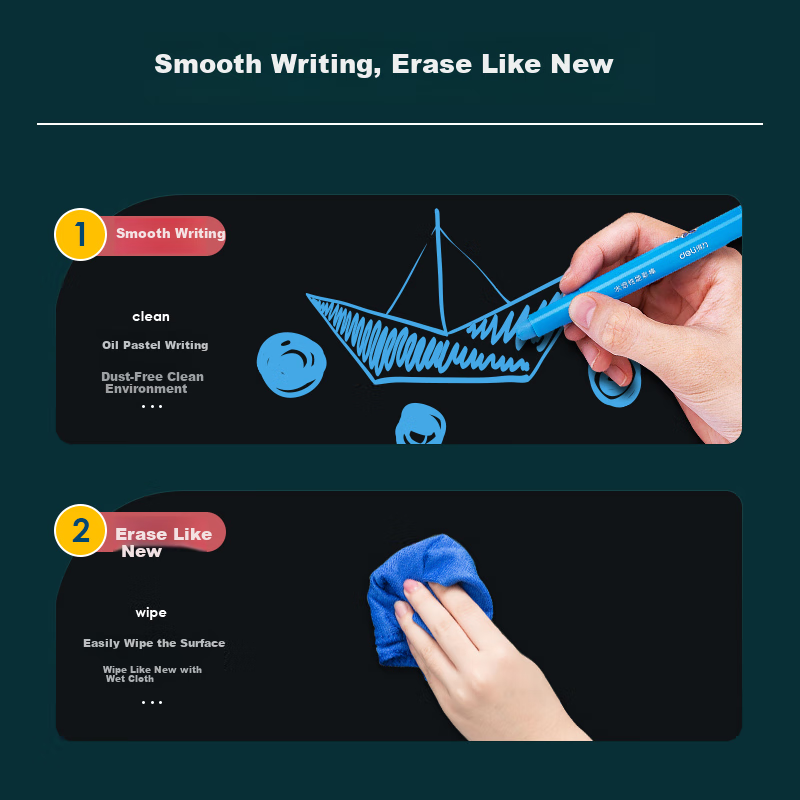 Deli 90*120cm Home Soft Iron Magnetic Whiteboard Sticker, Erasable Writing Board Drawing Board/blackboard Doodle Wall Sticker, Parent-Child Children's Small Blackboard Sticker with Adhesive Backing 50002