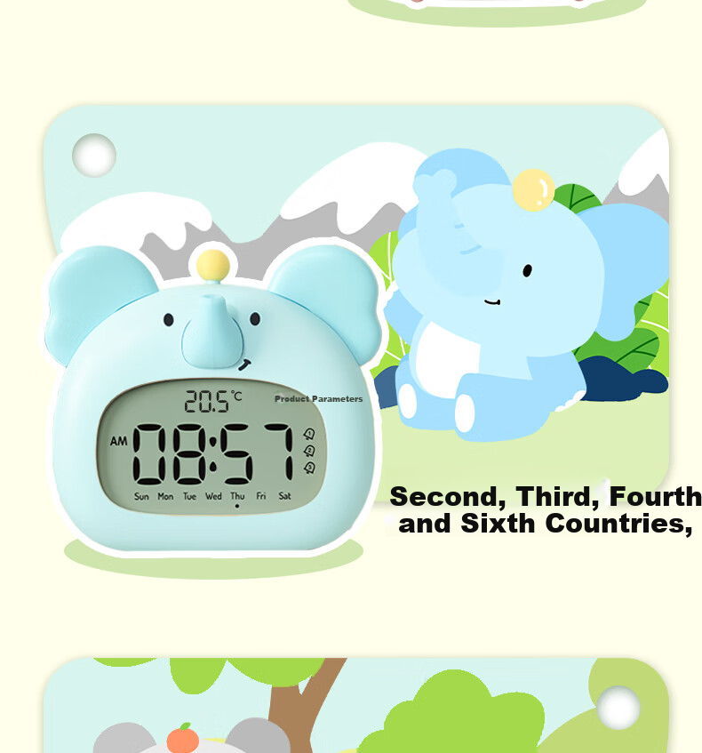 BANDIAN ORIGINALLITY Cute Smart Alarm Clock for Students' Wake-Up, Cartoon Desktop Electronic Timer for Boys And Girls, Back-To Season Gift 15